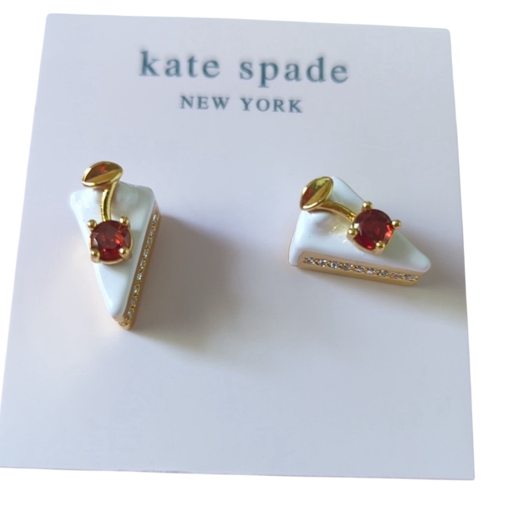 KATE SPADE Pastry Shop Cake Slice with Cherry‎ Stud Earrings NWT